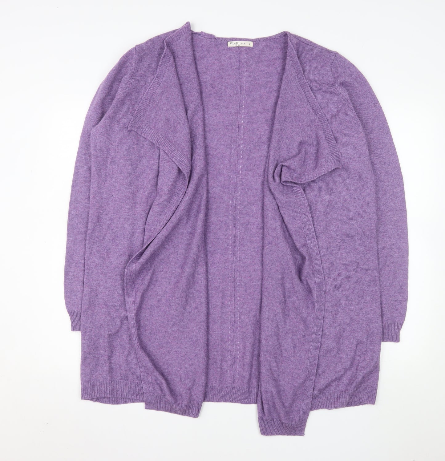 WoolOvers Womens Purple Merino Cashmere Cardigan Size L