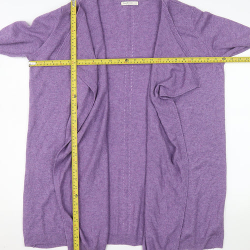 WoolOvers Womens Purple Merino Cashmere Cardigan Size L