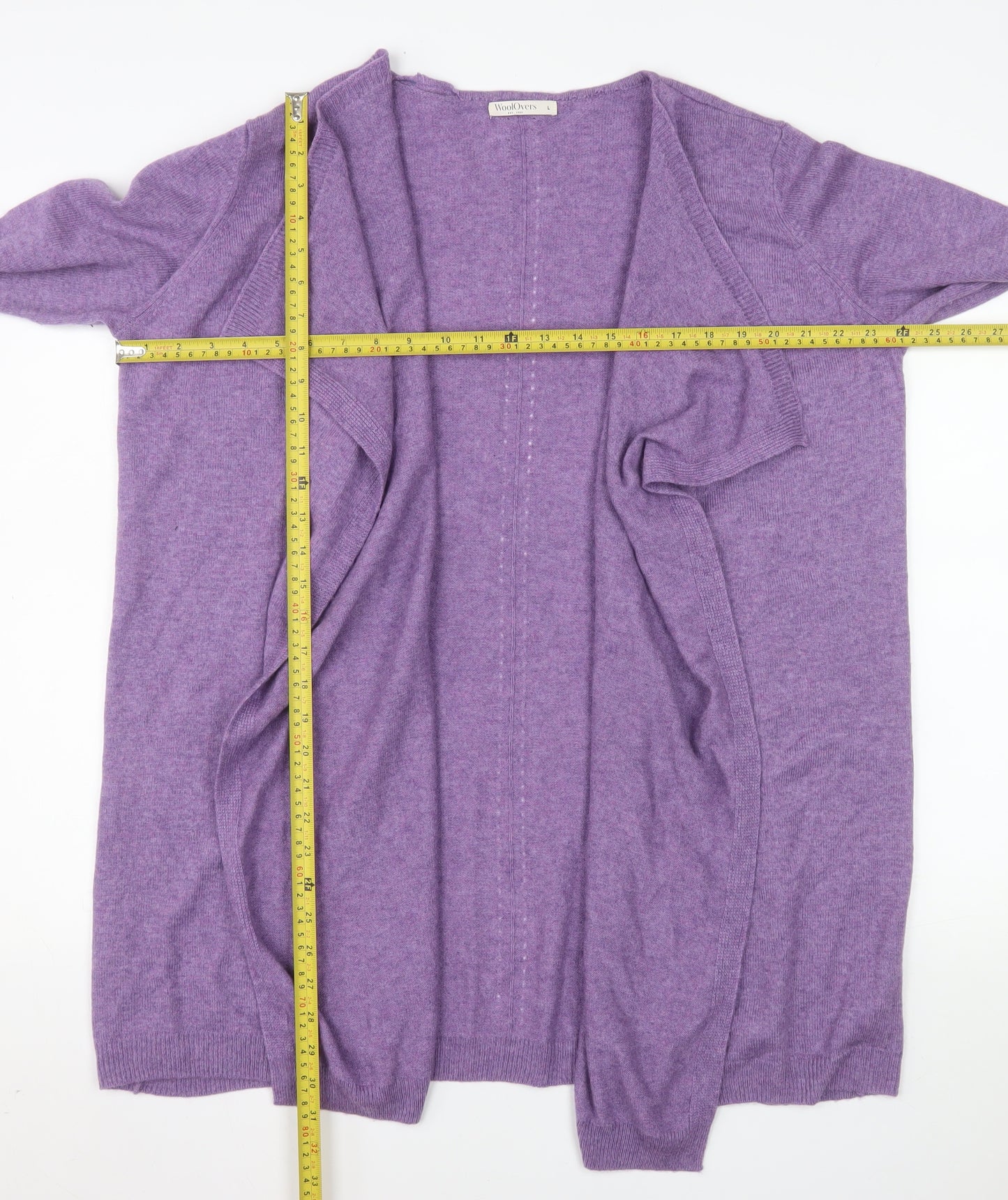 WoolOvers Womens Purple Merino Cashmere Cardigan Size L