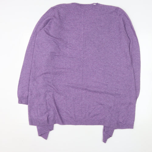 WoolOvers Womens Purple Merino Cashmere Cardigan Size L