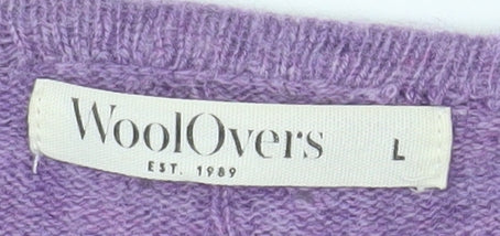 WoolOvers Womens Purple Merino Cashmere Cardigan Size L