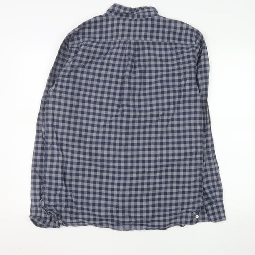 Levi's Men's Blue Check Cotton Long Sleeve Button-Up Shirt L
