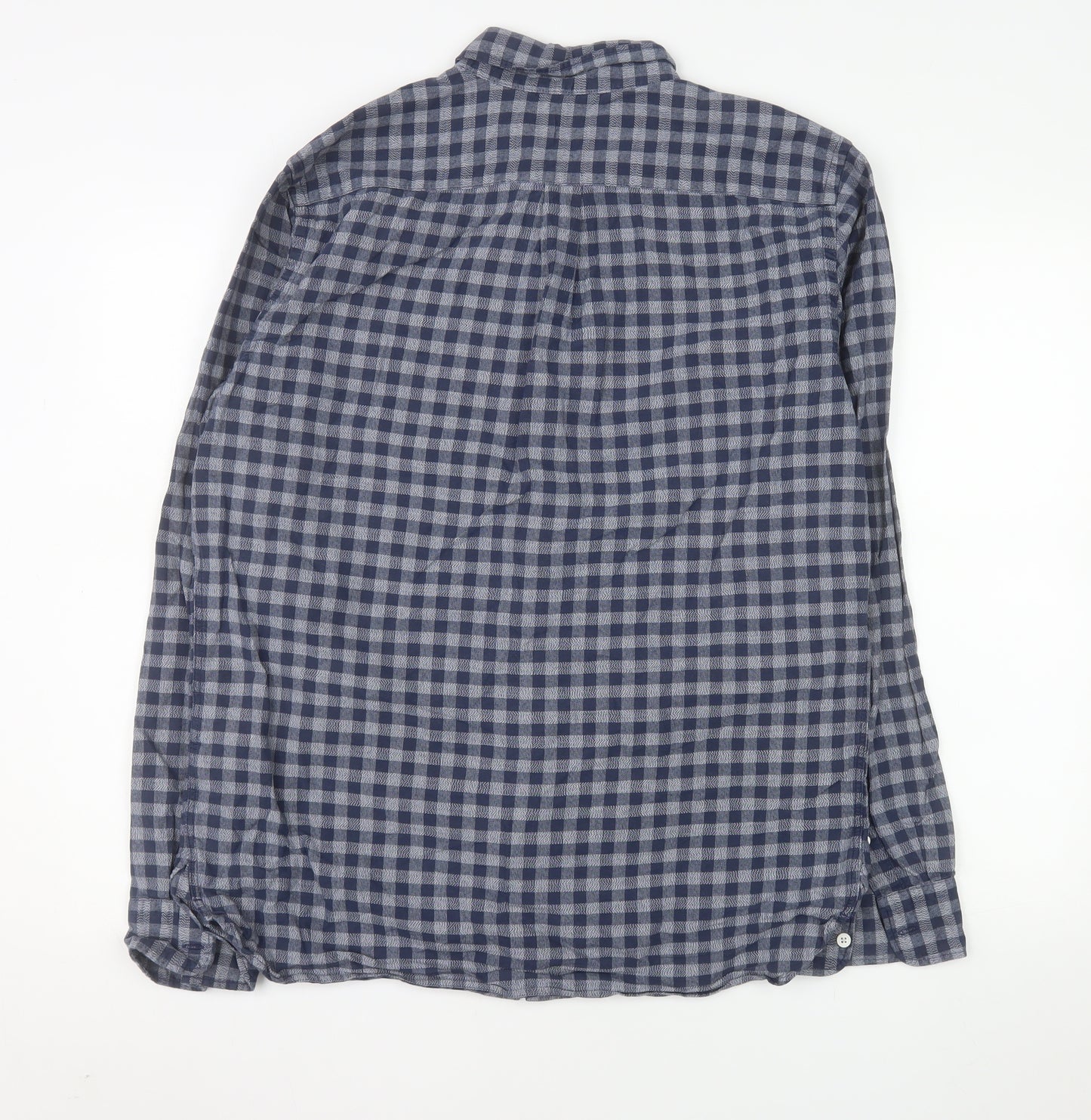 Levi's Men's Blue Check Cotton Long Sleeve Button-Up Shirt L