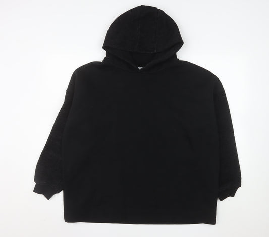 Gallery Women's Black Hoodie Large Cotton Blend Pullover