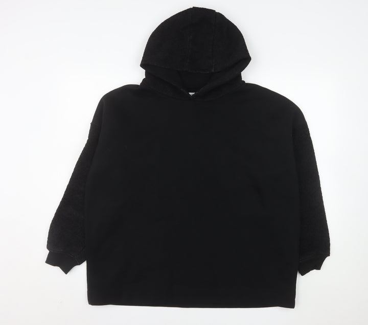 Gallery Women's Black Hoodie Large Cotton Blend Pullover
