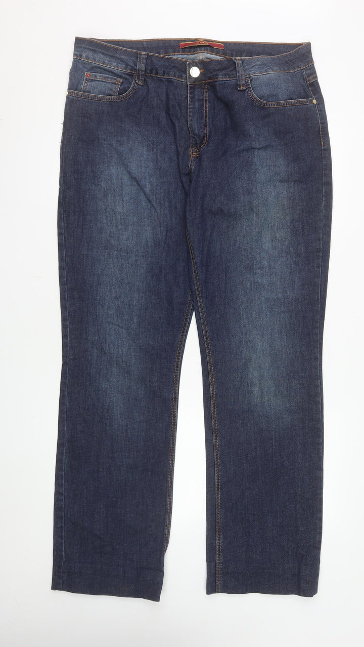Forum Men's Blue Straight Leg Stretch Denim Jeans Size 48 Regular Fit