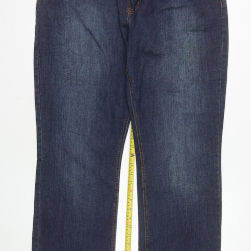 Forum Men's Blue Straight Leg Stretch Denim Jeans Size 48 Regular Fit