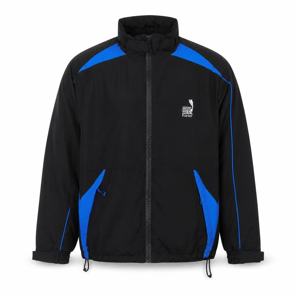 Front view of Kartel Men’s Black Blue Windbreaker Jacket L Regular Lightweight