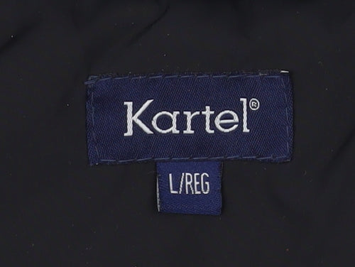 Kartel Men’s Black Blue Windbreaker Jacket L Regular Lightweight
