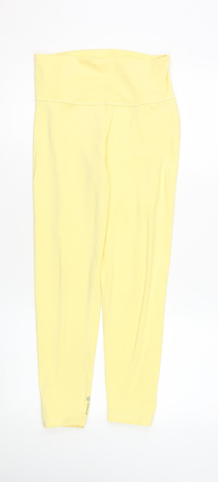 Adidas Womens Yellow L Ankle Leggings Stretch Activewear Trousers