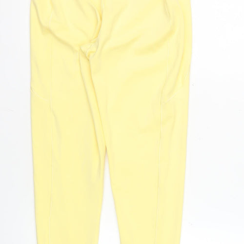 Adidas Womens Yellow L Ankle Leggings Stretch Activewear Trousers