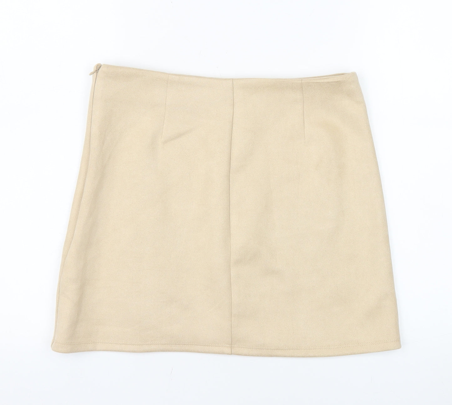 Primark Women Beige Size 8 Suede Mini Skirt High Rise