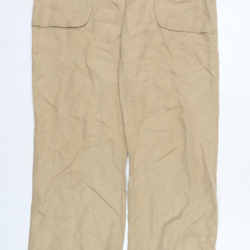 Next Women’s Beige Silk Cargo Trousers UK 12 Regular