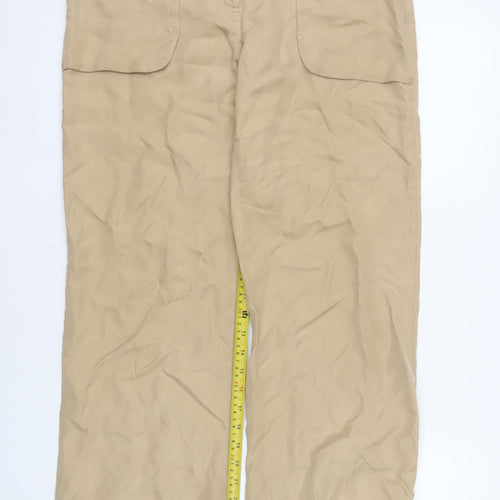 Next Women’s Beige Silk Cargo Trousers UK 12 Regular