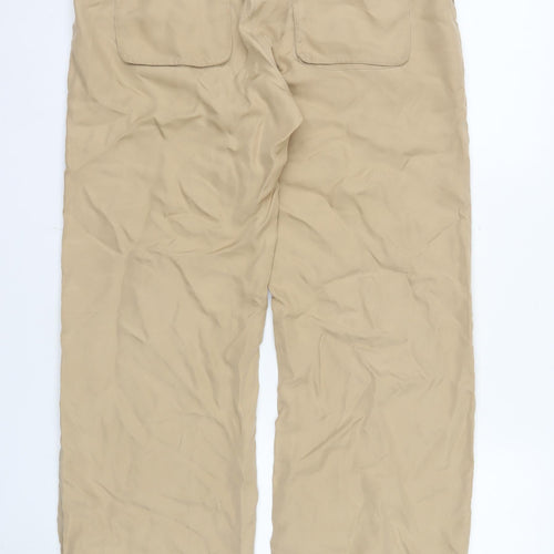 Next Women’s Beige Silk Cargo Trousers UK 12 Regular