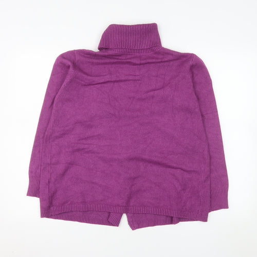 Paco Boutique Womens Purple Roll Neck Knit Jumper Size 12