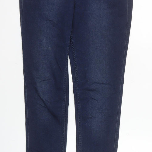 Pieces Womens Blue High Waist Jegging Size L Slim Fit Denim Jeans