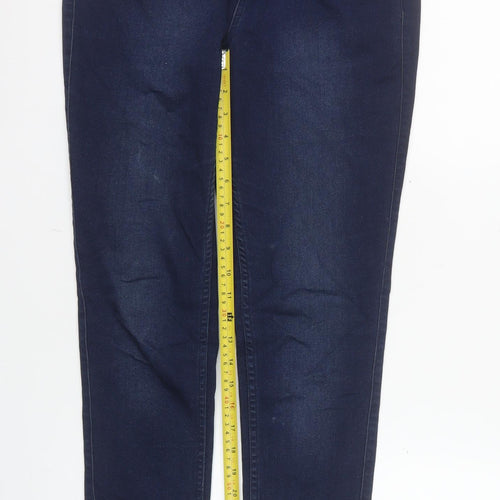Pieces Womens Blue High Waist Jegging Size L Slim Fit Denim Jeans