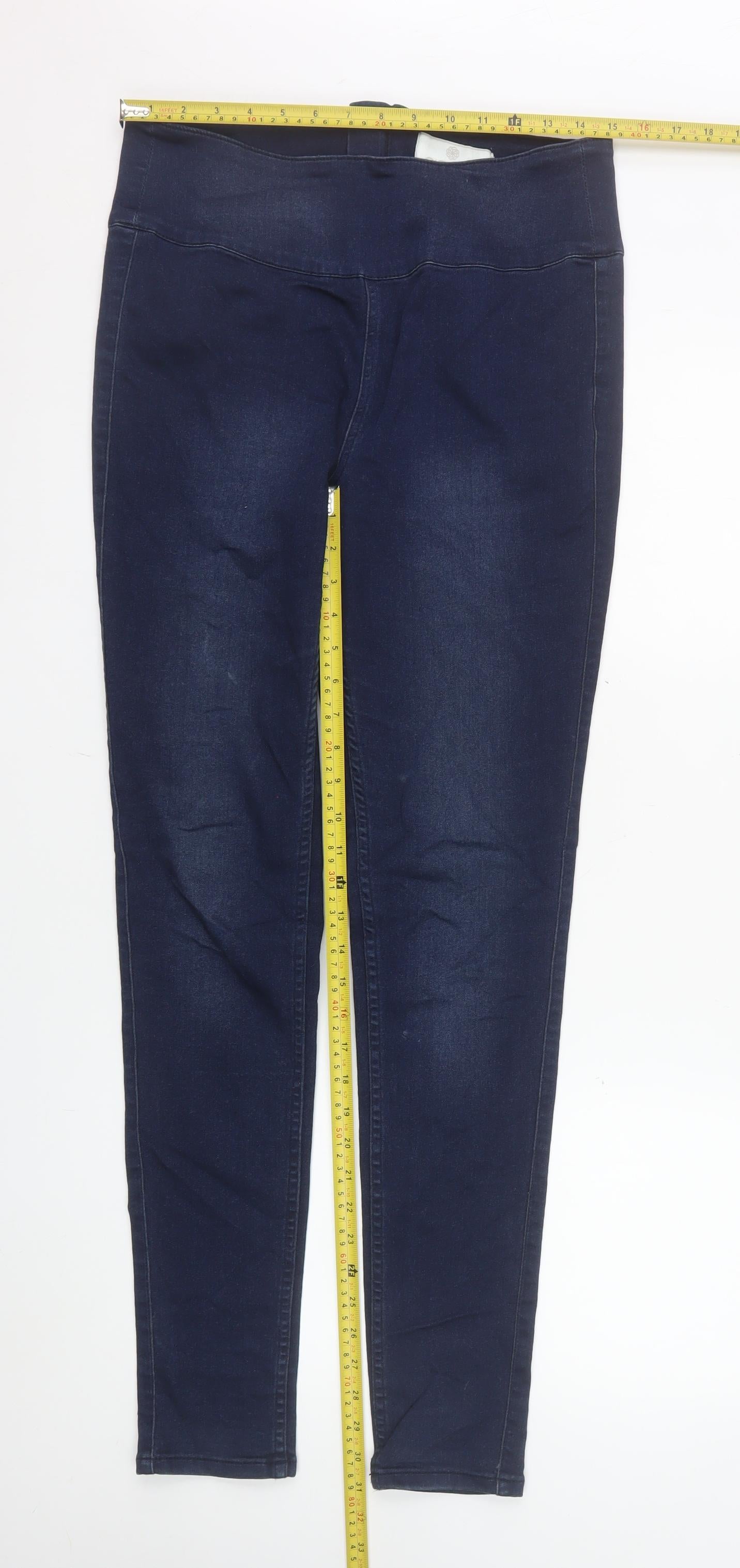 Pieces Womens Blue High Waist Jegging Size L Slim Fit Denim Jeans