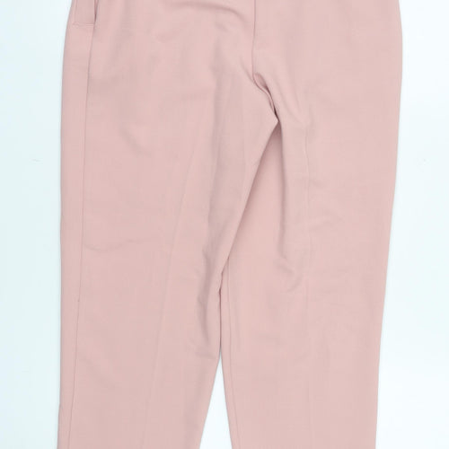 Topshop Women’s Pink Belted High Rise Pleated Tapered Trousers Size 8