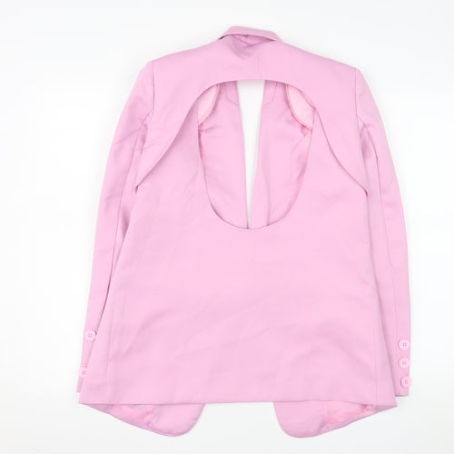 PrettyLittleThing Women Pink Blazer Jacket UK 6 Slim Fit Lined Polyester