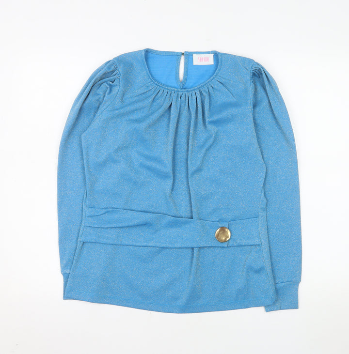 Savida Women's Blue Long Sleeve Tunic Blouse Size 10
