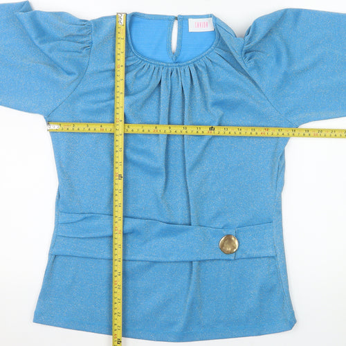 Savida Women's Blue Long Sleeve Tunic Blouse Size 10