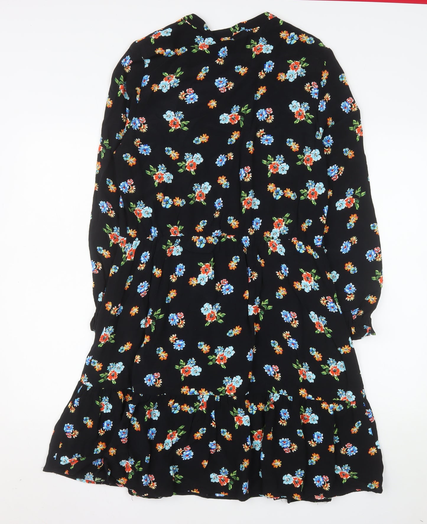 Dunnes Stores Women’s Black Floral A-Line Knee Length Dress Size 12
