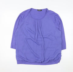 Frank Walder Women's Purple Tunic Blouse Size 20 3/4 Sleeve Viscose