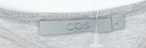 COS Women Grey Knee Length T-Shirt Dress Size 14 Short Sleeve Stretch