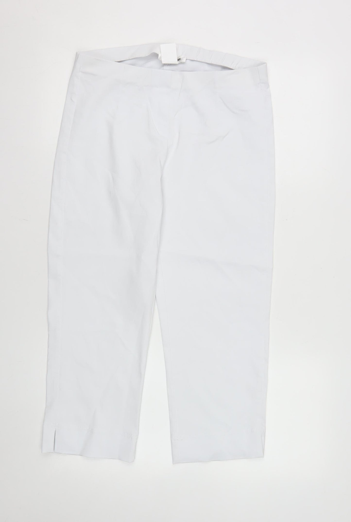Gerard Womens White Cropped Rayon Blend Elastic Waist Trousers Size 10