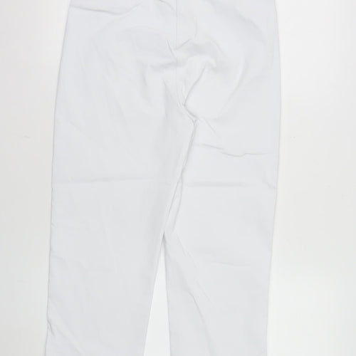 Gerard Womens White Cropped Rayon Blend Elastic Waist Trousers Size 10
