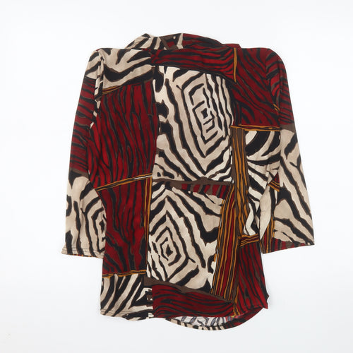 Voulez Vous Womens Multicoloured Animal Print Wrap Blouse Size 16 Polyester Blend