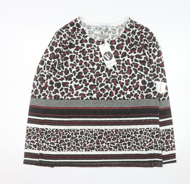 Voulez Vous Women's Multicoloured Animal Print Long Sleeve Top Size 18