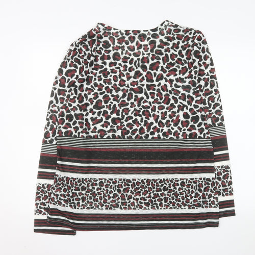 Voulez Vous Women's Multicoloured Animal Print Long Sleeve Top Size 18