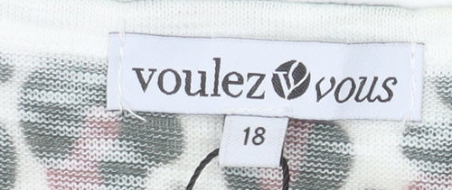 Voulez Vous Women's Multicoloured Animal Print Long Sleeve Top Size 18