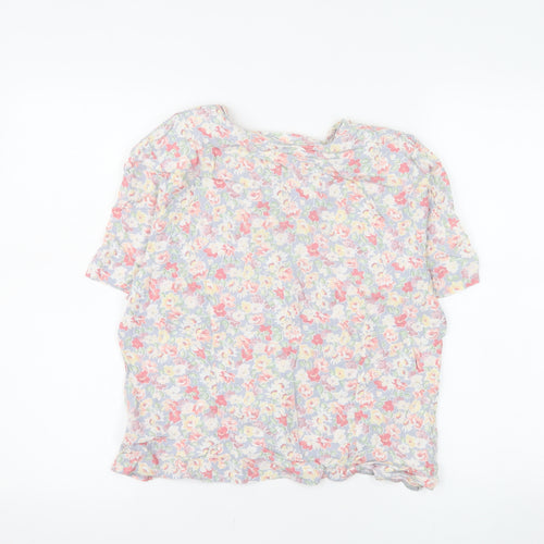 Libra Womens Multicoloured Floral Short Sleeve V-Neck Blouse Size 16