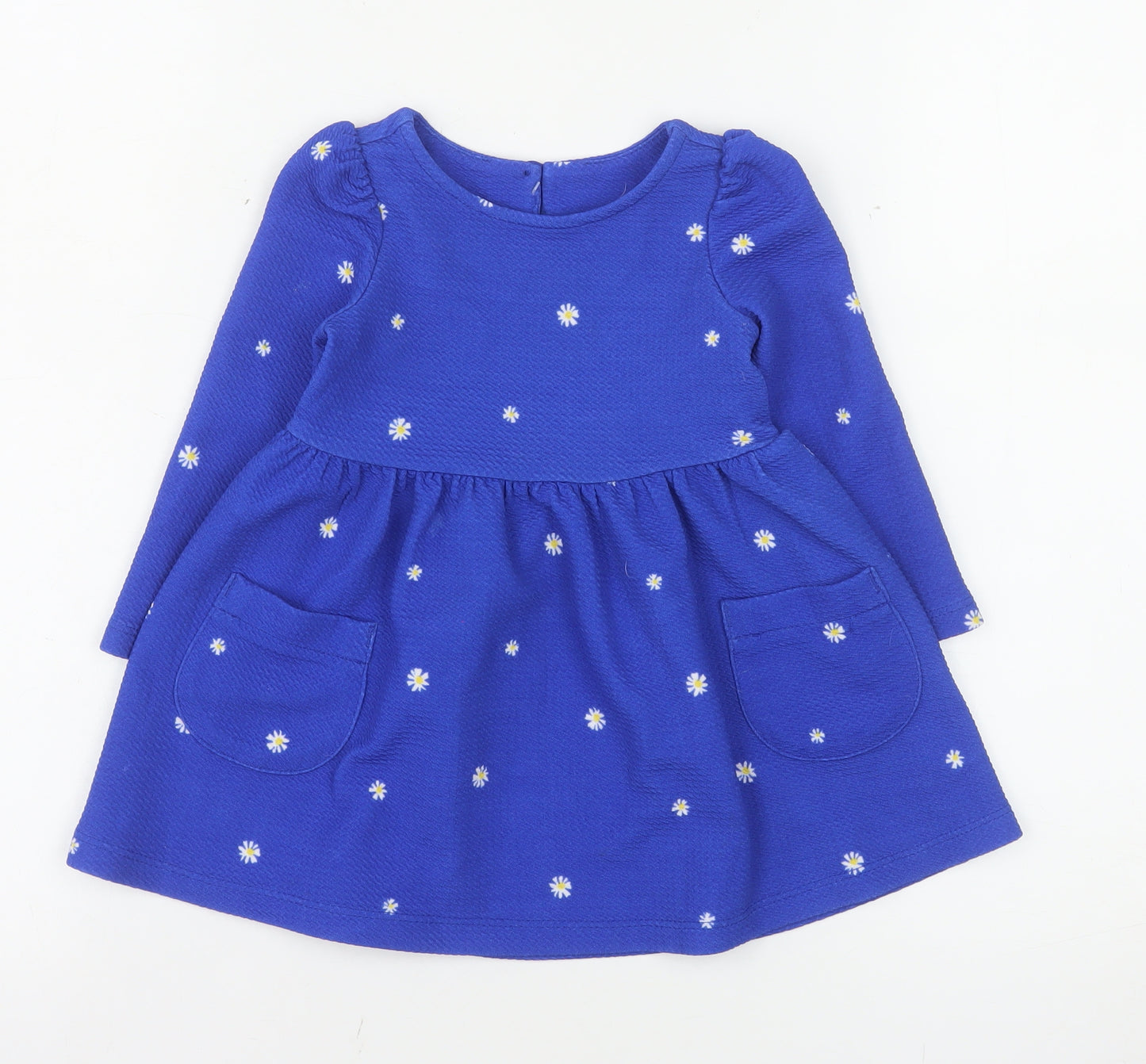 St. Bernard for Dunnes Stores Blue Floral Long Sleeve Baby Dress 6-9 Months