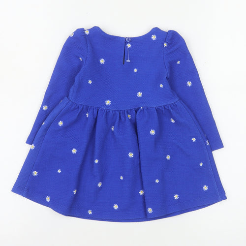 St. Bernard for Dunnes Stores Blue Floral Long Sleeve Baby Dress 6-9 Months