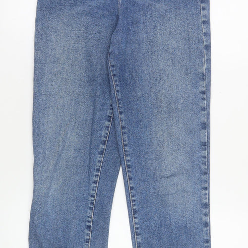 New Look Women Blue High Rise Mom Jeans Size 8 Regular Fit Denim