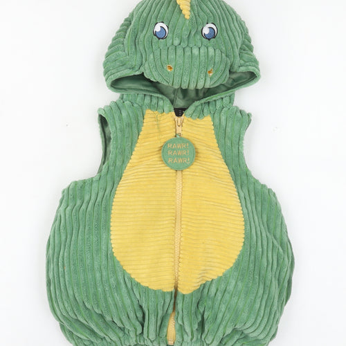 Going Wild Unisex Baby Green Dinosaur Hooded Waistcoat 9-12 Months Polyester Lined