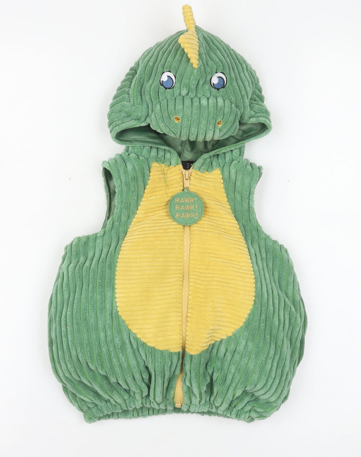 Going Wild Unisex Baby Green Dinosaur Hooded Waistcoat 9-12 Months Polyester Lined