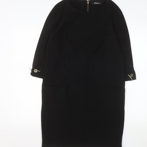 Peruzzi Women's Black Knee Length Sheath Dress Size 10