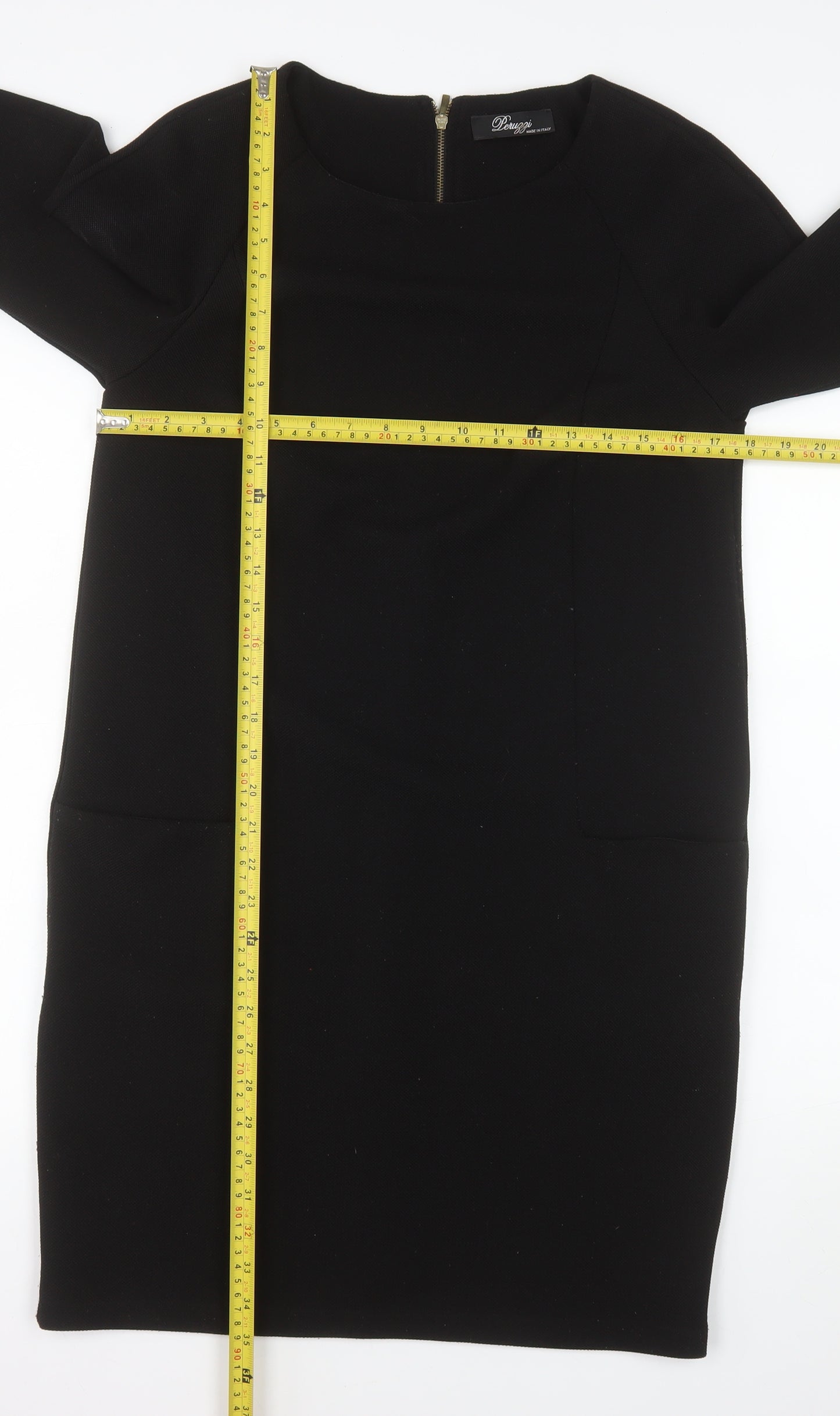 Peruzzi Women's Black Knee Length Sheath Dress Size 10