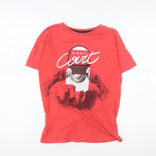 Nukutavake Boys Red Street Graphic T-Shirt Size 10 Years