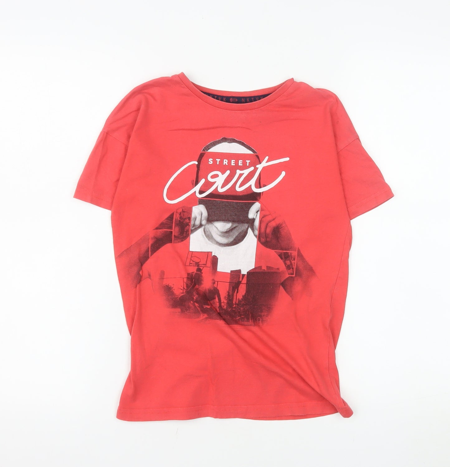 Nukutavake Boys Red Street Graphic T-Shirt Size 10 Years