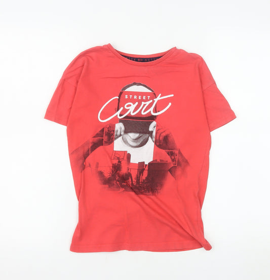 Nukutavake Boys Red Street Graphic T-Shirt Size 10 Years