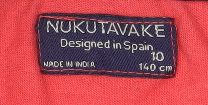 Nukutavake Boys Red Street Graphic T-Shirt Size 10 Years