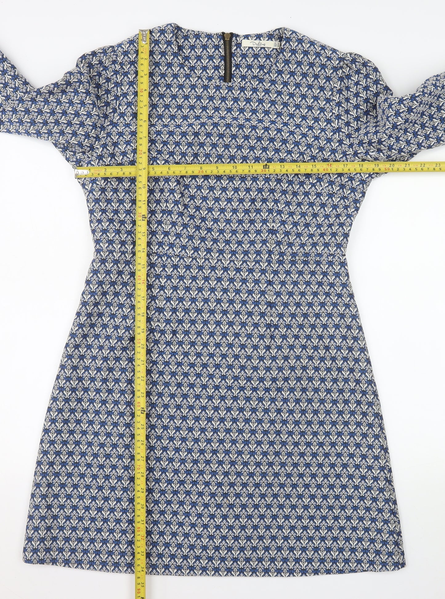 Darling London Women’s Blue Geometric Shift Dress Size 14