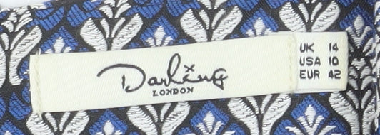 Darling London Women’s Blue Geometric Shift Dress Size 14